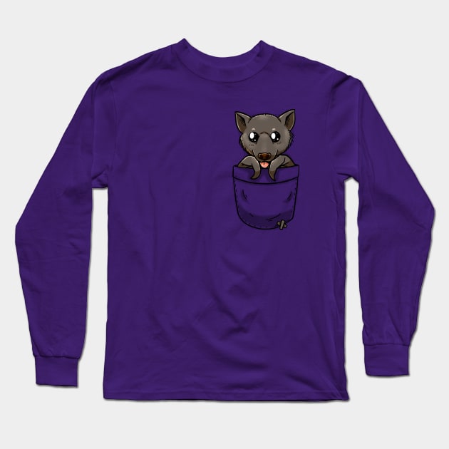 Cute Pocket Fruit Bat Long Sleeve T-Shirt by TechraPockets